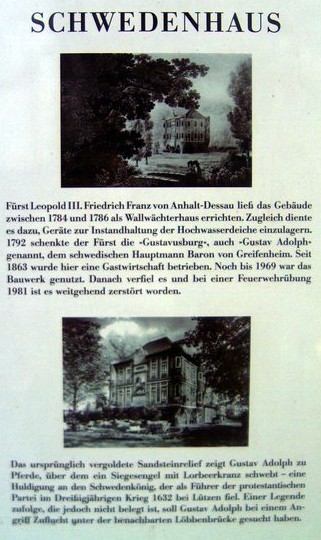 Schild Schwedenhaus Dessau Mildensee