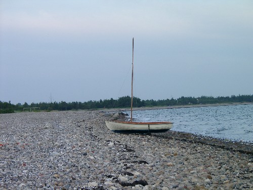 Dnemark, Boot am Strand vom Limfjord