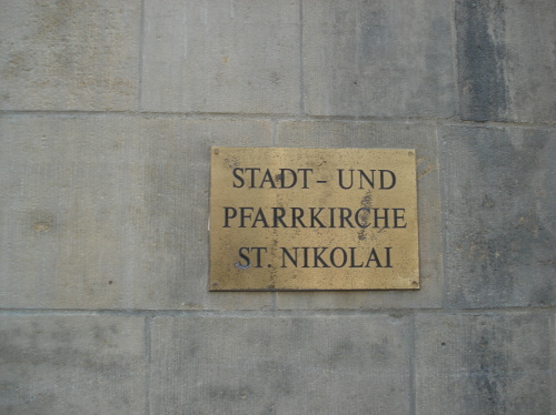 Leipzig, Schild Nikolaikirche